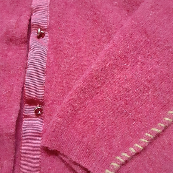 Free people pink angora cardigan size large - Picture 3 of 5